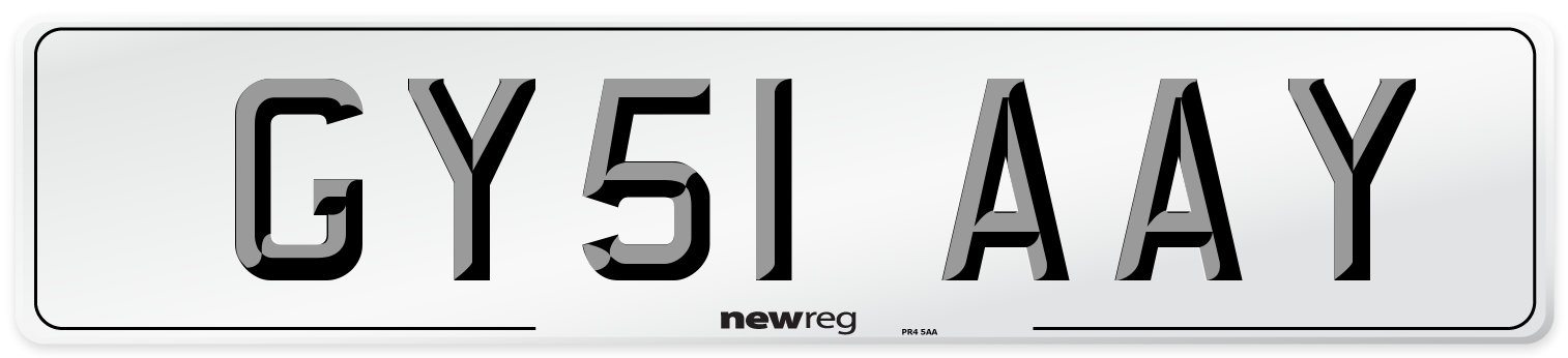 GY51 AAY Number Plate from New Reg